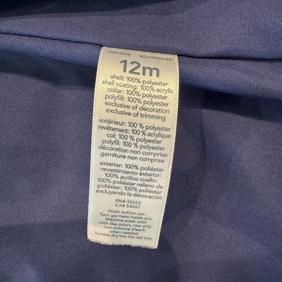 Carter's Cozy Navy Baby Vest Size 12 Months - Picture 4 of 8